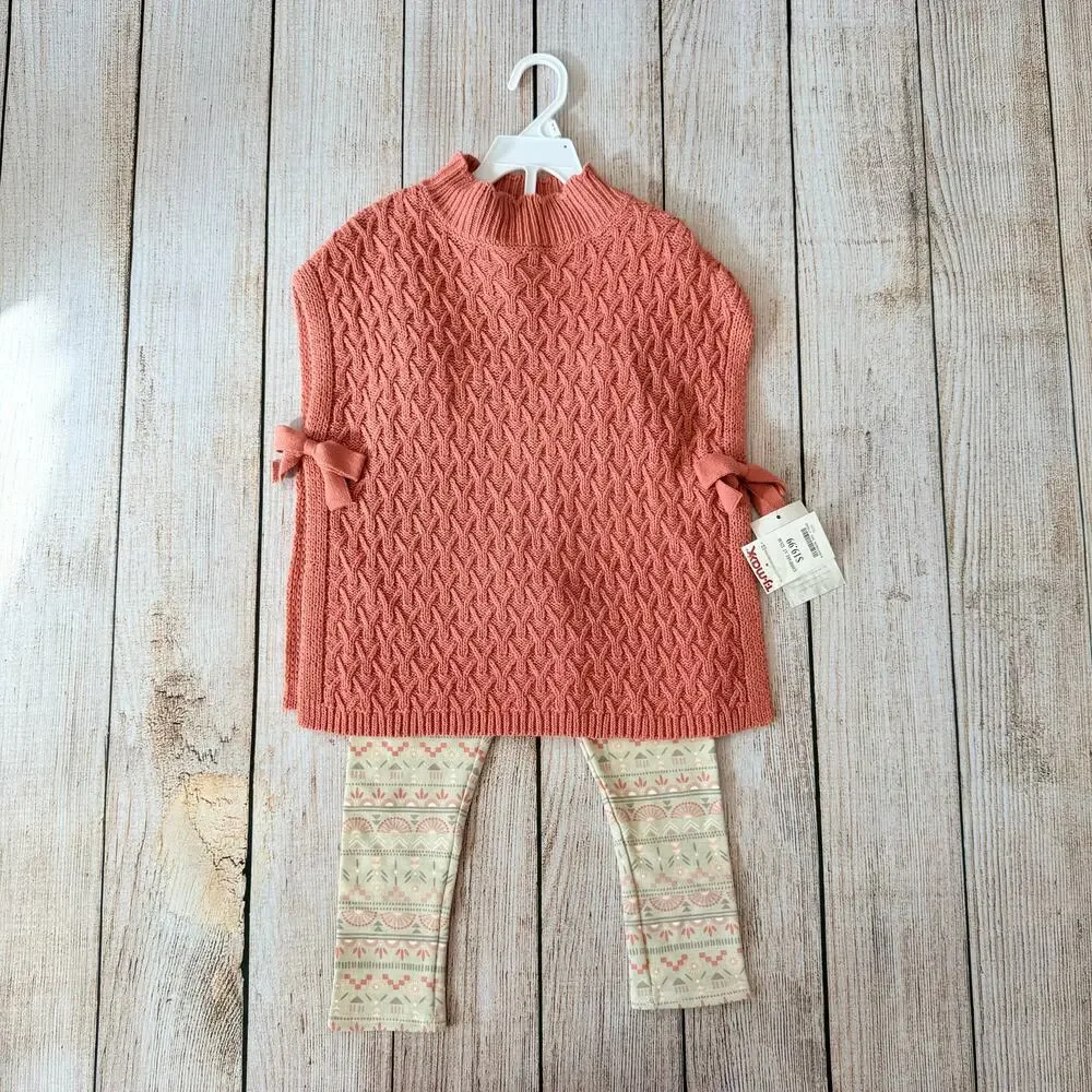 NWT - Girls 4T - Aspen - Poncho Legging Outfit